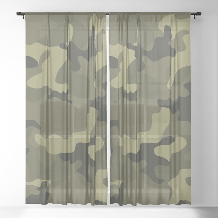 vintage military camouflage Sheer Curtain