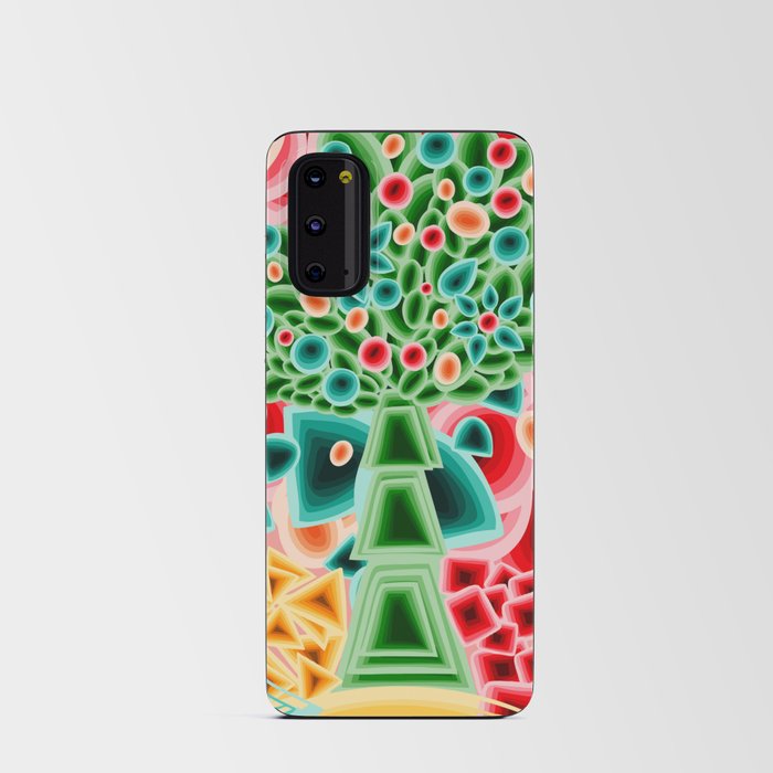 Still Nature With Abstract Geometric Flowers Android Card Case