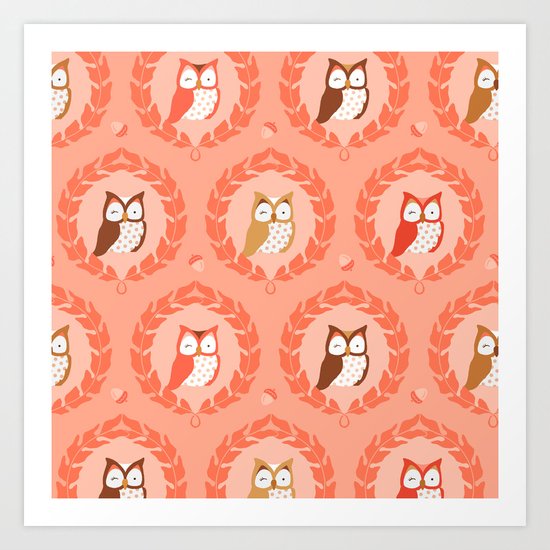 Sweet Owlies - Dawn Art Print