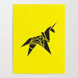 Origami Unicorn Cyberpunk Blade Runner Poster