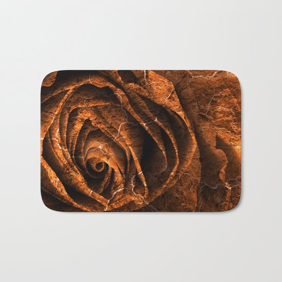 Burning Grunge Rose Bath Mat