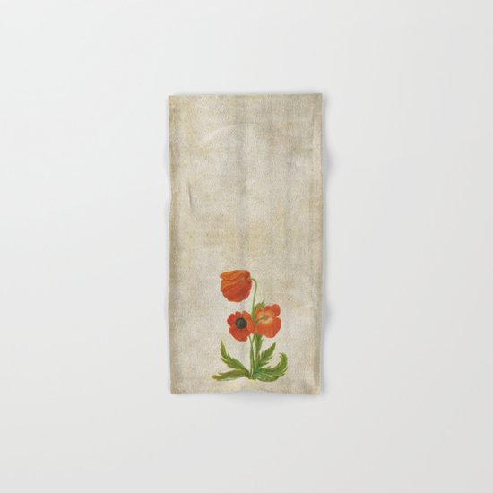 Vintage painting- Bunch of poppies Poppy Flower floral Hand & Bath Towel