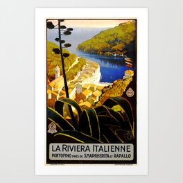 La Riviera Italienne Liguria Italy ENIT Tourism Poster Advertisement Art Print | Historical, Italian, Mediterranean, Beaches, Scenic, Promotion, Advertisement, Tourism, Ligurian, Travel 