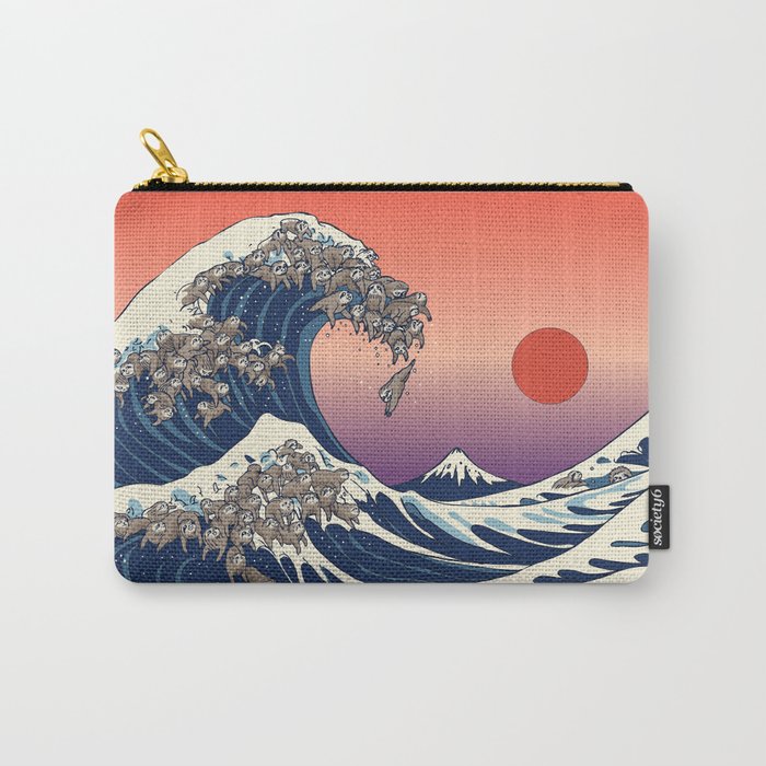 The Great Wave of Sloth Carry-All Pouch