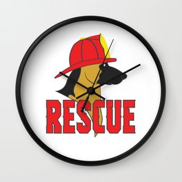 Cute Rescue Dog Gift – Fireman Helmet Wall Clock