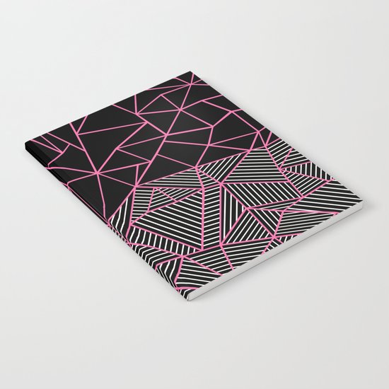 Ab Half an Half Black and Pink Notebook