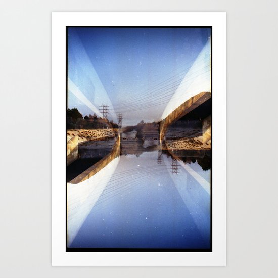 LA River (35mm multi exposure) Art Print