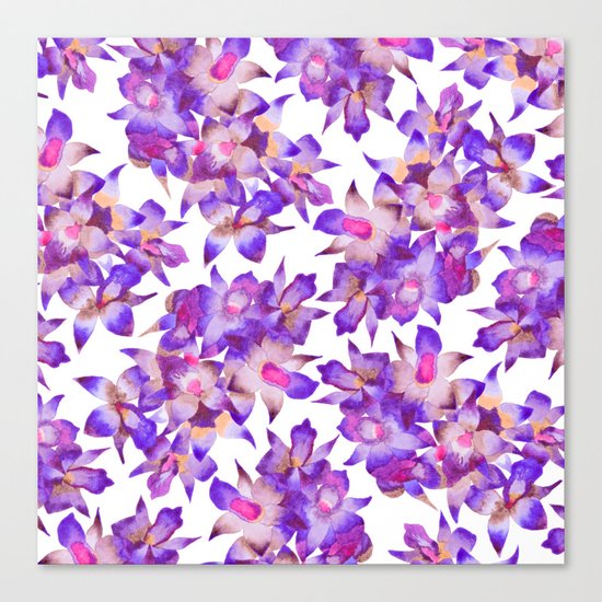 Vintage Floral Violet Canvas Print