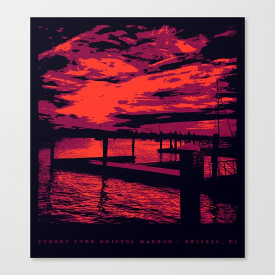 Sunset Over Bristol Harbor Canvas Print