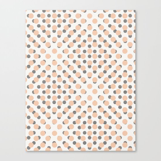 Black & Pink Polka Dots Canvas Print