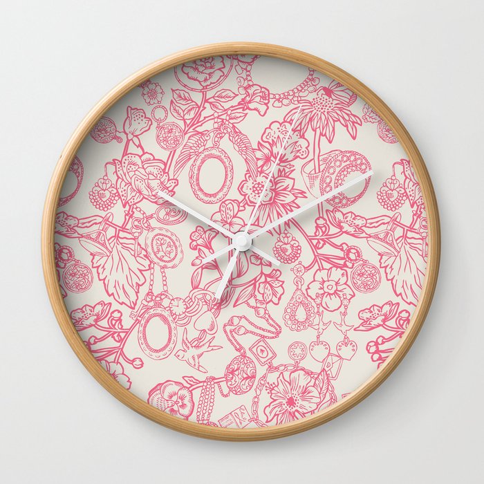 Charming Pink Wall Clock