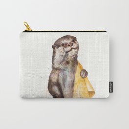 otter Carry-All Pouch | Swim, Summer, Bath, Illustration, Painting, Cute, Otter, Shower, Curated, Water 