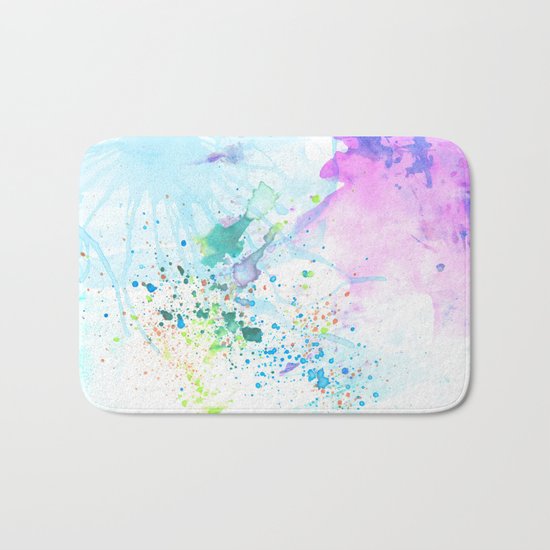 Stream of Consciousness watercolor Bath Mat