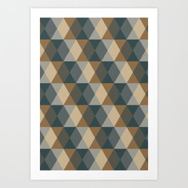 Caffeination Geometric Hexagonal Repeat Pattern Art Print