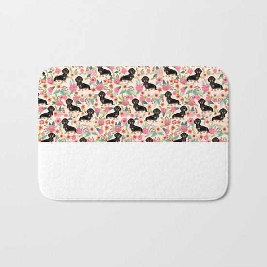 Dachshund doxie pet portrait hot dog weener dog breed funny small dogs puppy gifts for dachshund Bath Mat