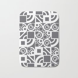 Bauhaus 39 Grey&White ed. Bath Mat | Squares, Black And White, Digital, Bauhaus, Dragosdogaru, Graphicdesign, Triangles, Bold, Artdeco, Circles 