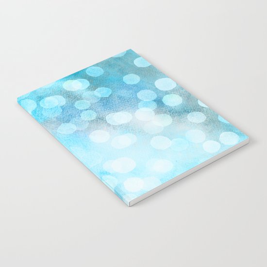 Turquoise Snowstorm - Abstract Watercolor Dots Notebook