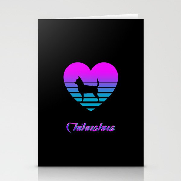 Chihuahua Love Cyberpunk Vaporwave Dog Puppy Gift Stationery Cards