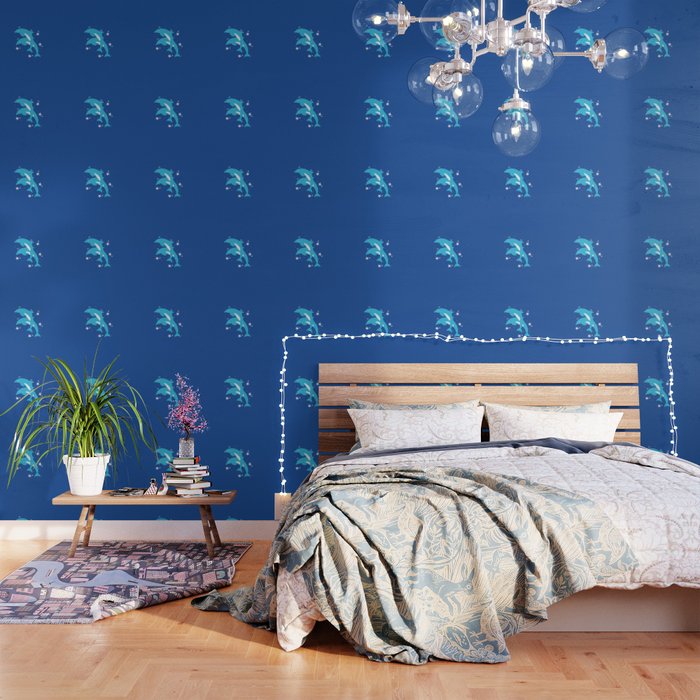 Sealife (Dolphins) - Blue Wallpaper