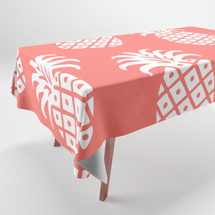 Pineapple Twist 326 Coral Orange Tablecloth