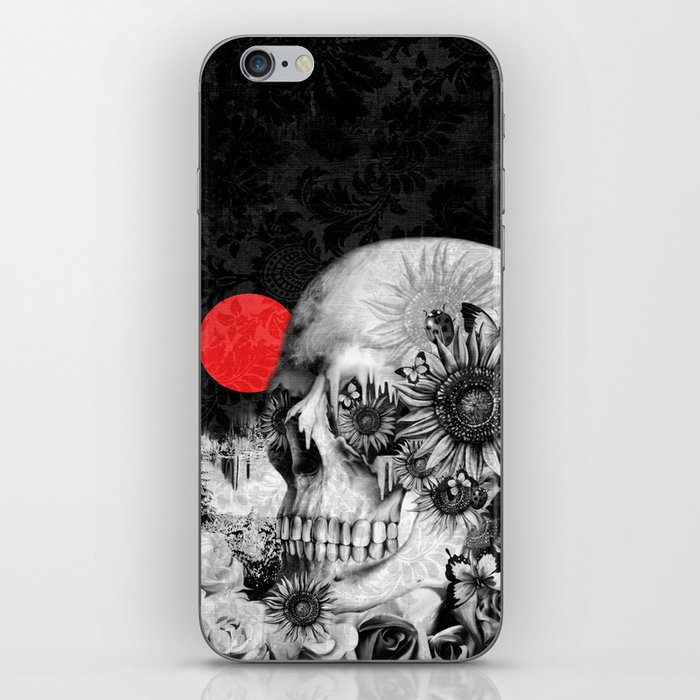 Fire in the dark, nature skull iPhone Skin