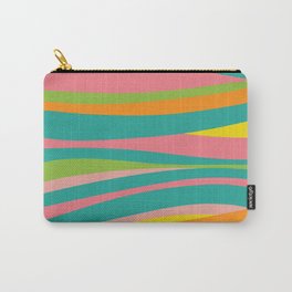Summer Waves Colorful Abstract Pattern Teal Green Pink Yellow Orange Carry-All Pouch