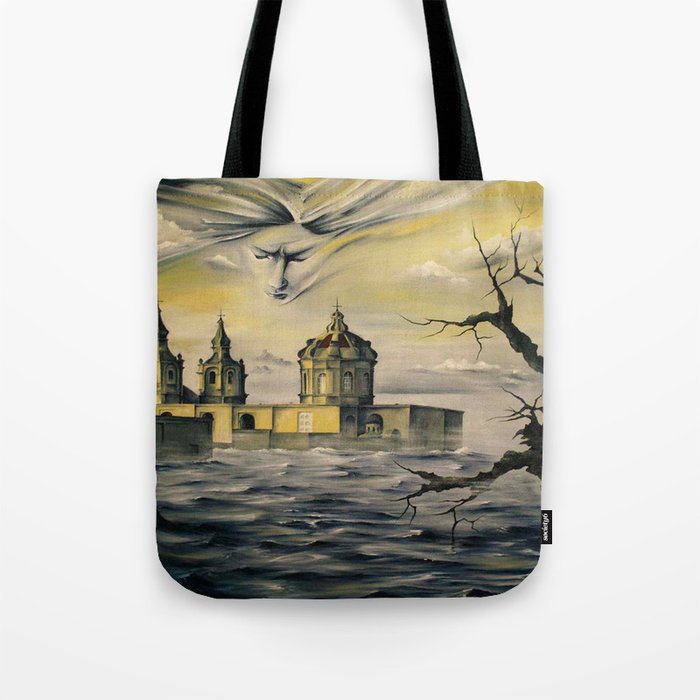 Visions from a Silent Thought- Mdina- the sea keeping the city isolated & peaceful.. Tote Bag