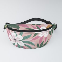 Tropical Monstera Leaves Hibiscus Pineapple Pink Fun Tropical Style Fanny Pack | Fun, Monstera, Pattern, Leaves, Hibiscus, Graphicdesign, Tropicalstyle, Pink, Tropical, Pineapple 