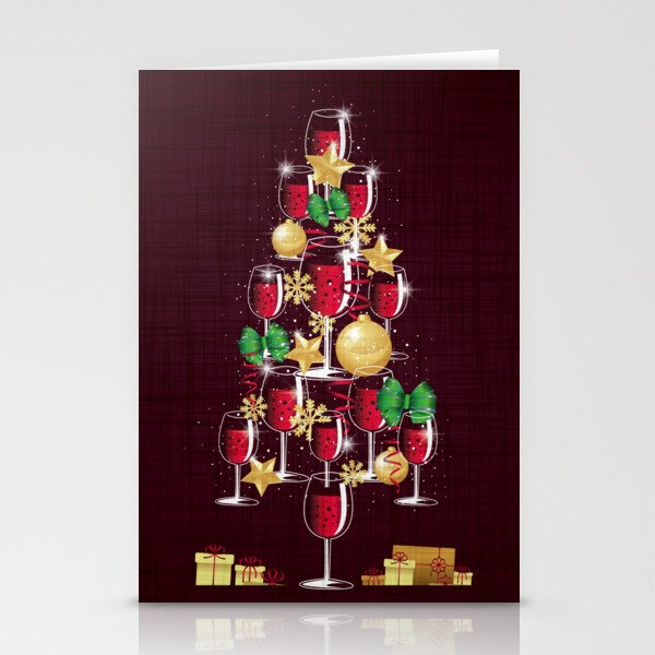 Red Wine Holiday Stationery Cards