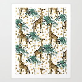 Giraffe Safari Art Print