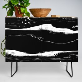 Abstract white and black lines Credenza