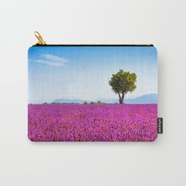 Tree and Lavender Flowers Carry-All Pouch | Landscape, Lavender, Summer, Flowers, Photo, Flower, Blooming, Purple, Field, France 