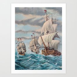 Ships V3 Art Print