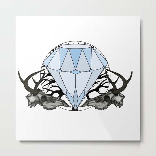 Diamond and skulls Metal Print