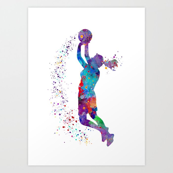 Basketball Watercolor Art Print Sports Poster Home Decor Kids Room Sports  Painting Nursery Decor Welcome Mat by LotusArt