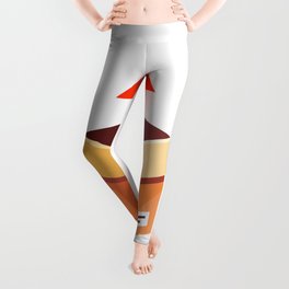 Take Parcel Up From Cardboard Box Flat Illustration Isolated Leggings