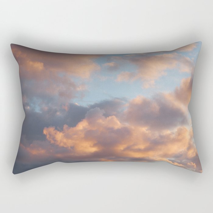 Peach Clouds Rectangular Pillow