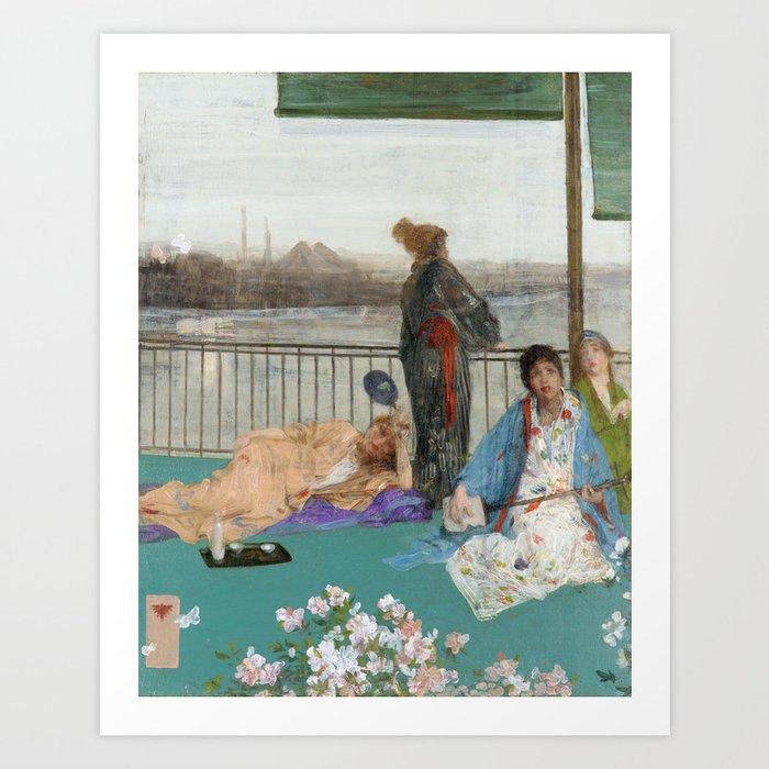 James Whistler - Variations in Flesh Colour and Green, The Balcony Art Print