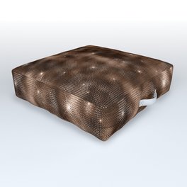 Glam Bronze Diamond Shimmer Glitter Outdoor Floor Cushion