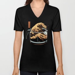 The Great Wave of Coffee V Neck T Shirt