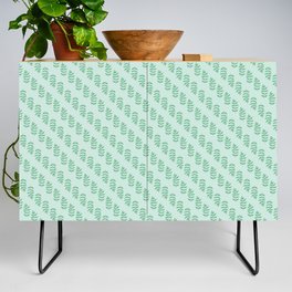 Green Leaves on Mint Green Credenza