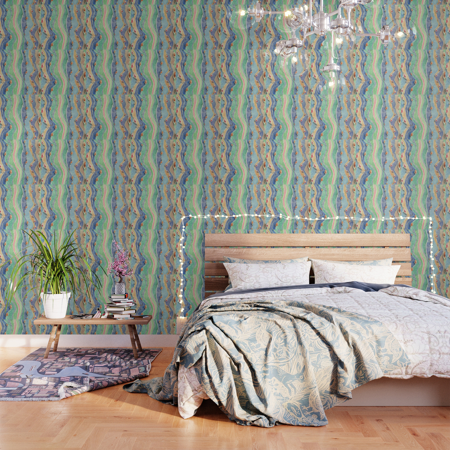 Relax Abstract Blue Green Pink Wallpaper By Galinavindalovskaia