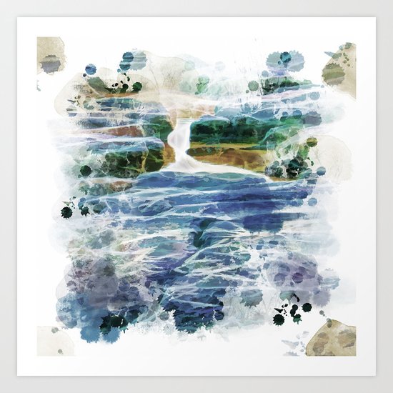 Abstract rock pool in the rough rocks Art Print