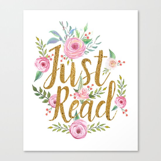 Just Read - White Canvas Print