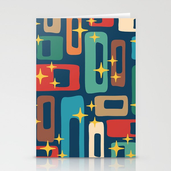 Retro Mid Century Modern Abstract Pattern 221 Stationery Cards