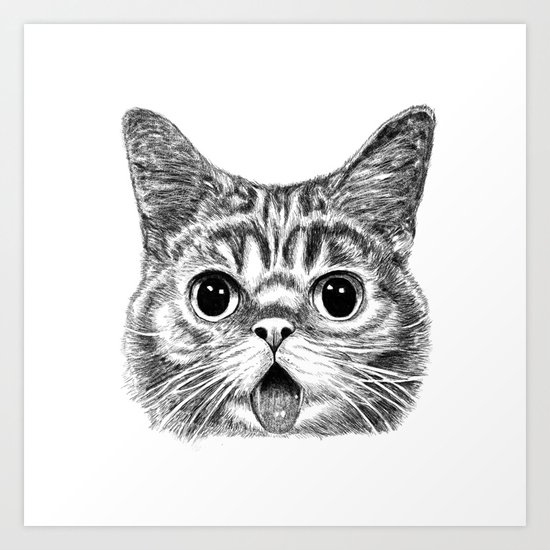 Tongue Out Cat Art Print