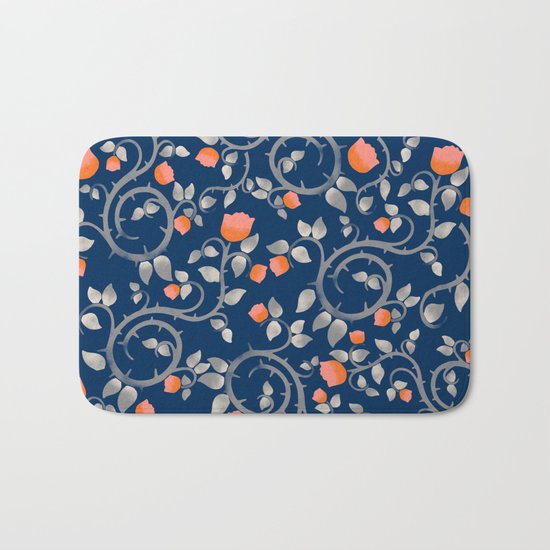 Midnight Florals Bath Mat