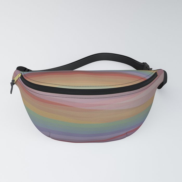 Multicolor Earth Tone Flowing Lines Fanny Pack