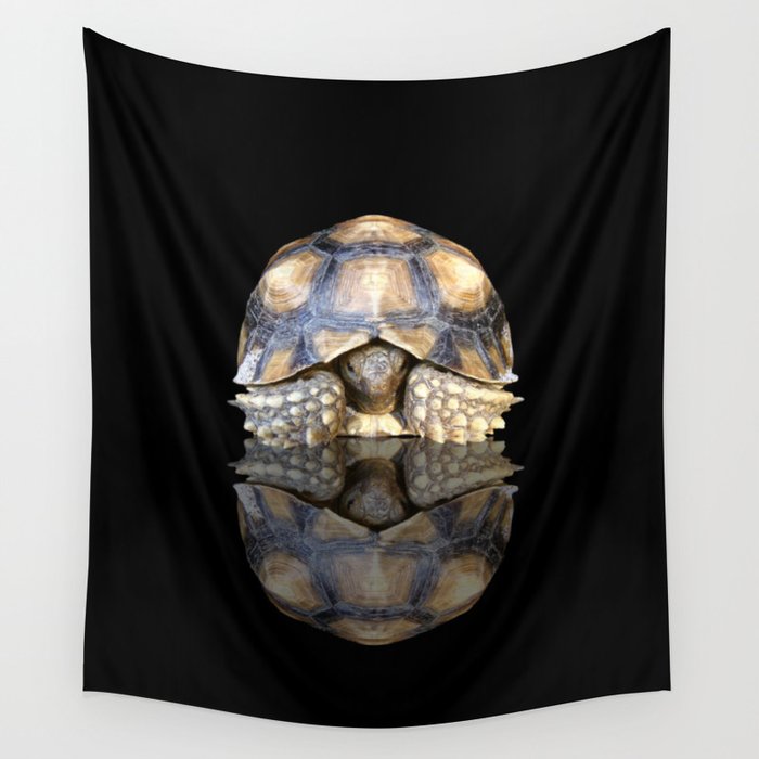 Sulcata Tortoise with Reflection Wall Tapestry