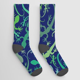 Geckos Galore Large Print. Socks